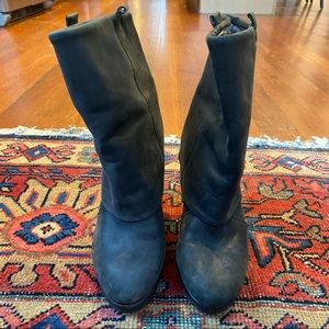 Cuffed heeled booties